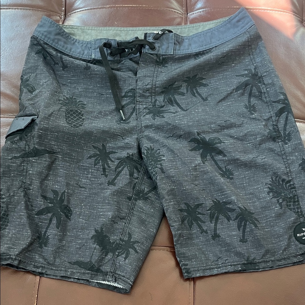 Rip Curl Men's Charcoal Palm Print Board Shorts